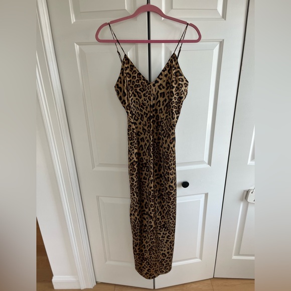 Banana Republic Silk Maxi Dress Leopard Print M - Picture 1 of 3